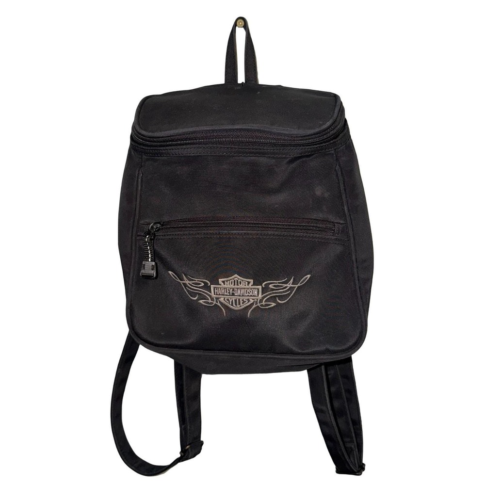 Vintage y2k Harley-Davidson mini backpack with HD logo. black